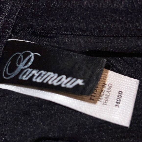 Full Figure Paramour Carolina Racerback Contour T Shirt Black Lace Bra 38DDD - Picture 3 of 5